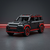 black off road suv brick model front view with red wheels
