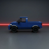 blue pickup brick car model side profile compact truck design